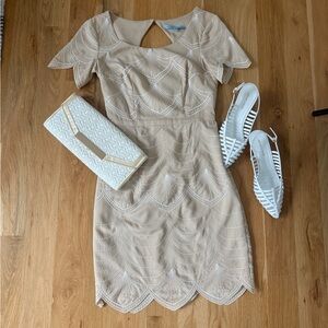 ANTONIO MELANI Beige Scallop Dress